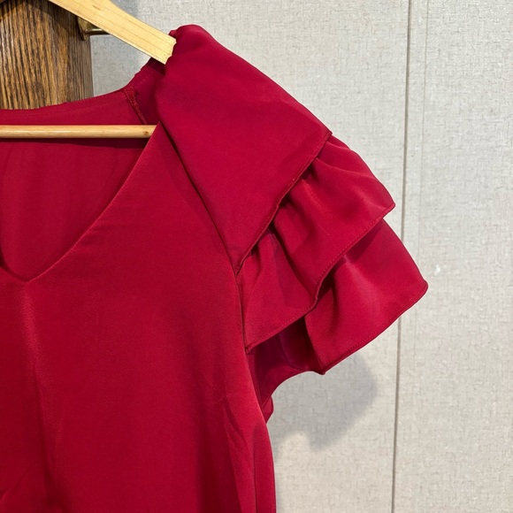 Elegant Red Ruffle Dress Size XL NWOT - Picture 2 of 5